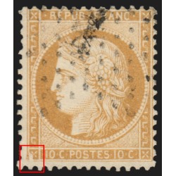 n°36, variété "cartouche brisé", Cérès Siège de Paris, 10c bistre - TB