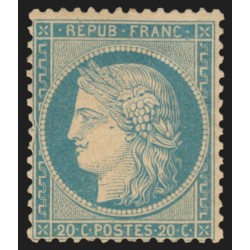 n°37b, tirage dit "de la Commune", 20c bleu, neuf * , signé CALVES - TB