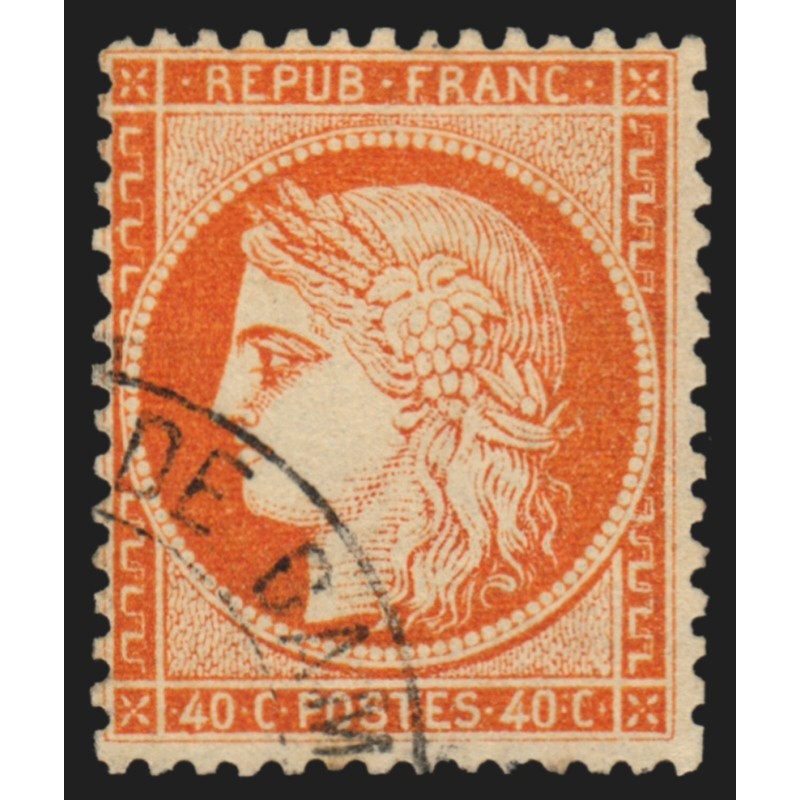 n°38, Cérès 40c orange, oblitéré cachet espagnol ADMON DE CAMBIO - TB