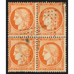 n°38, bloc de quatre, Cérès Siège de Paris, 40c orange, oblitéré - TB D'ASPECT