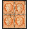 n°38, bloc de quatre, Cérès Siège de Paris, 40c orange, oblitéré - TB D'ASPECT