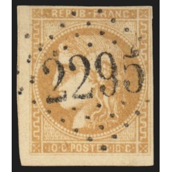 n°43B, Cérès Bordeaux, 10c bistre, Report 2, oblitéré GC 2295 MAZERES - TB