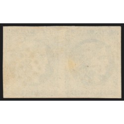n°46B, paire avec une variété sur chaque timbre, Bordeaux 20c bleu - TTB