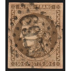 n°47, Cérès Bordeaux, 30c brun, oblitéré, signé CALVES - B/TB