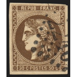 n°47d, Cérès Bordeaux, 30c BRUN-FONCÉ, oblitéré, signé MIRO - TB