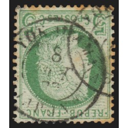 n°53, Cérès 5c vert-jaune, oblitéré càd YOKOHAMA Bureau Français au Japon