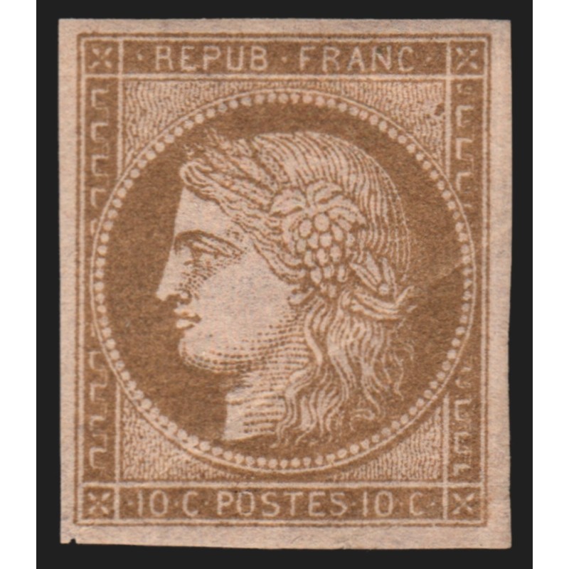 n°58b, non-dentelé, Cérès 10c brun sur rose, neuf * légère trace de ch. - B/TB