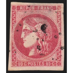 n°49, Cérès Bordeaux, 80c rose, oblitéré losange - B/TB