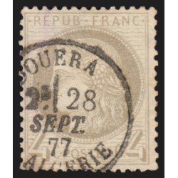 n°52, Cérès 4c gris, oblitéré càd DOUERA Algérie, indice 15 - TB