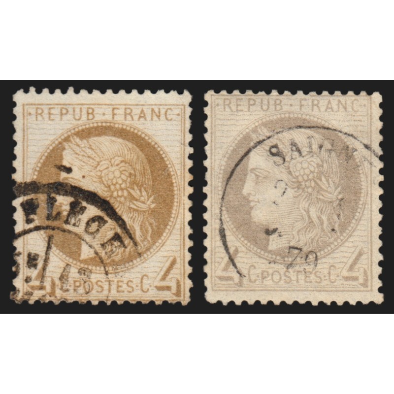 n°52, nuance mordoré + normal, Cérès 4c gris, oblitérés - TB