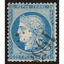 n°60A, variété "griffe blanche/cassure", Cérès 25c bleu, Type I - SUPERBE