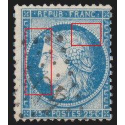 n°60C, variété "constellation de points", Cérès 25c bleu, Type III - SUPERBE
