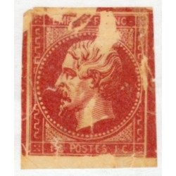 n°11, Napoléon III Empire, 1c rouge, essai sur baudruche - TB