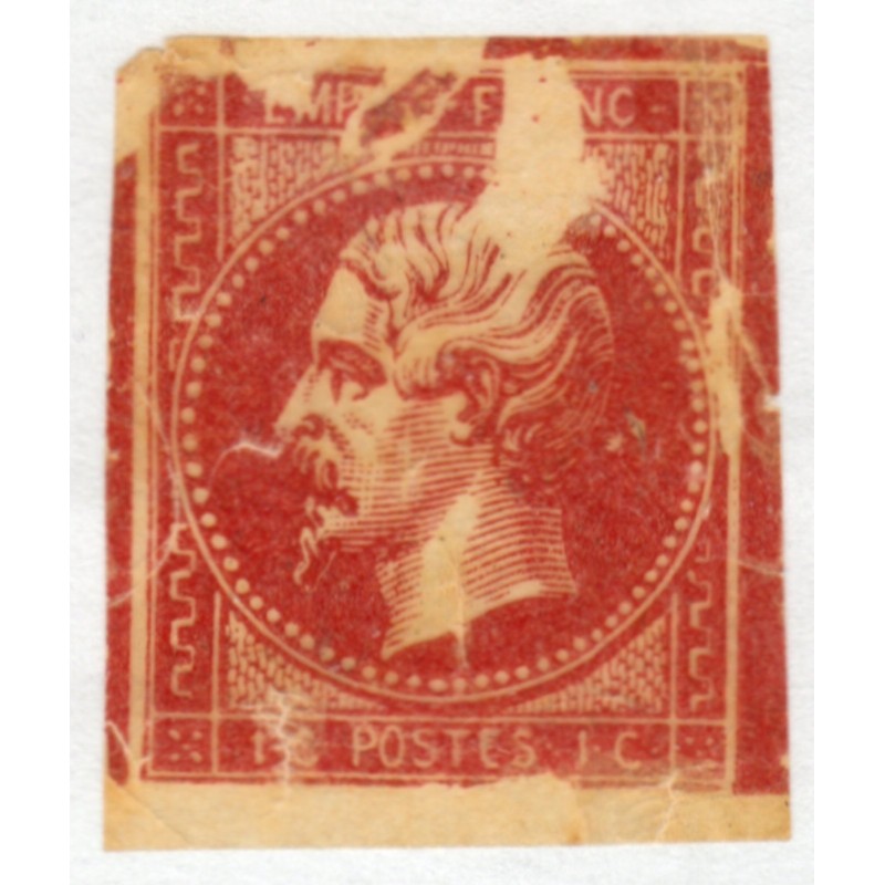 n°11, Napoléon III Empire, 1c rouge, essai sur baudruche - TB