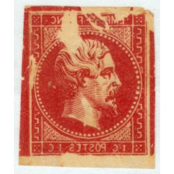 n°11, Napoléon III Empire, 1c rouge, essai sur baudruche - TB