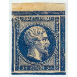 n°11, Napoléon III Empire, 1c bleu, essai sur baudruche - TB