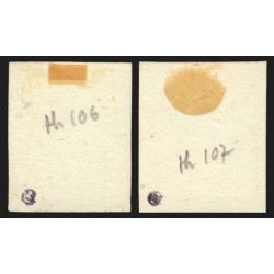 n°15, Napoléon III Empire, 25c vert + émeraude, essais sur papier-carton (*)