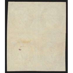 n°15, bloc de 4 avec triple impression, Napoléon 25c violet-clair, neuf (*) TB