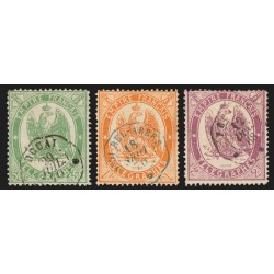 Timbres-Télégraphe n°6/8, Aigle impérial, les 3 valeurs oblitérées - TB