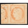 CG n°13, Cérès non-dentelé 1871, 40c orange, oblitéré GPE Gaudeloupe - SUPERBE