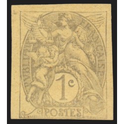n°107, non-dentelé, Type Blanc, 1c gris-sur-jaune, neuf * légère trace de ch.