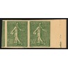 n°198c, paire non-dentelée, Semeuse lignée, 50c olive, neuf (*) sans gomme - TB