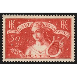 n°308, Art et Pensée 1935, 50c+2fr rouge-brique, neuf * légère trace de ch. TB