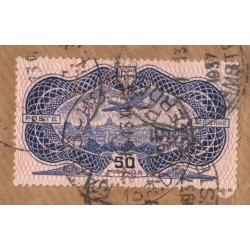 Poste Aérienne n°15 + Poste n°262 + 260 + 311 tous perforés "BI", sur fragment