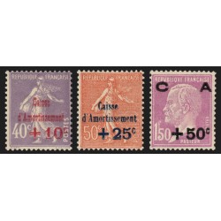n°249/251, Caisse d'Amortissement 1928, série complète, neufs ** sans charnière