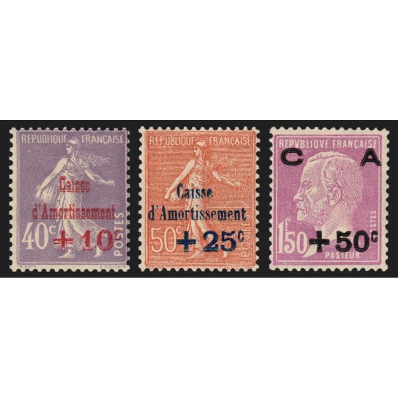 n°249/251, Caisse d'Amortissement 1928, série complète, neufs ** sans charnière