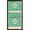 n°624, paire, variété "piquage à cheval", Arc de Triomphe 1fr vert, neuf **