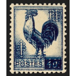 n°632, variété "impression double", Coq d'Alger 40c bleu, neuf ** signé COTIN