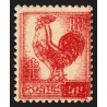 n°633, variété "impression double", Coq d'Alger 50c rouge, neuf ** signé COTIN