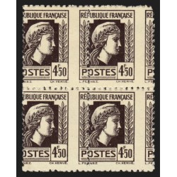n°644, variété "piquage à cheval", Marianne d'Alger 4fr50 noir, neuf **/* TB