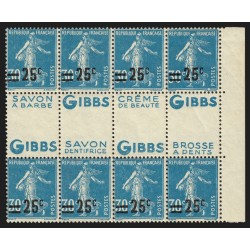 n°217d, double-publicité "Gibbs" x4 pub différentes, neufs **/* - TB
