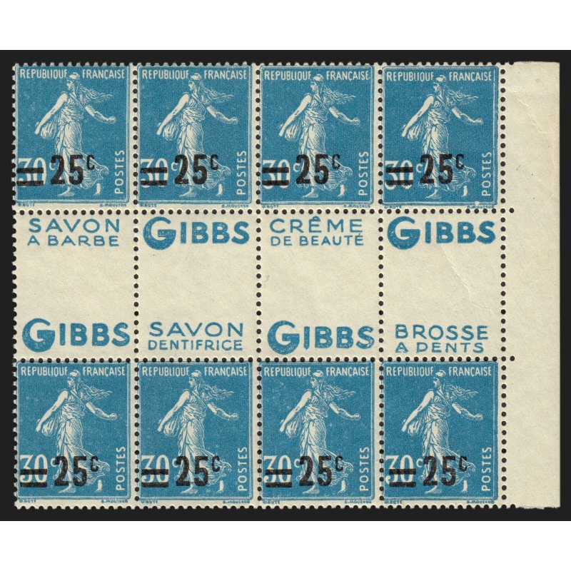 n°217d, double-publicité "Gibbs" x4 pub différentes, neufs **/* - TB