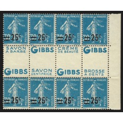 n°217d, double-publicité "Gibbs" x4 pub différentes, neufs ** - SUPERBE