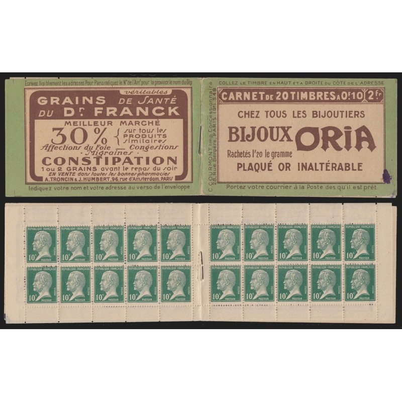 Carnet n°170-C1, Bijoux Oria - Grains Dr Franck, neuf ** - B/TB