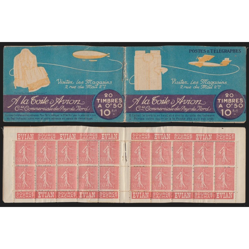 Carnet n°199-C3, Evian - A la Toile d'Avion, neuf * - défauts