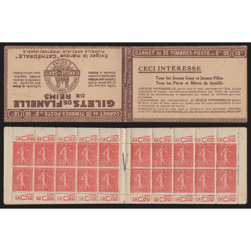 Carnet n°199-C2, Lame Le Coq, neuf ** - B/TB