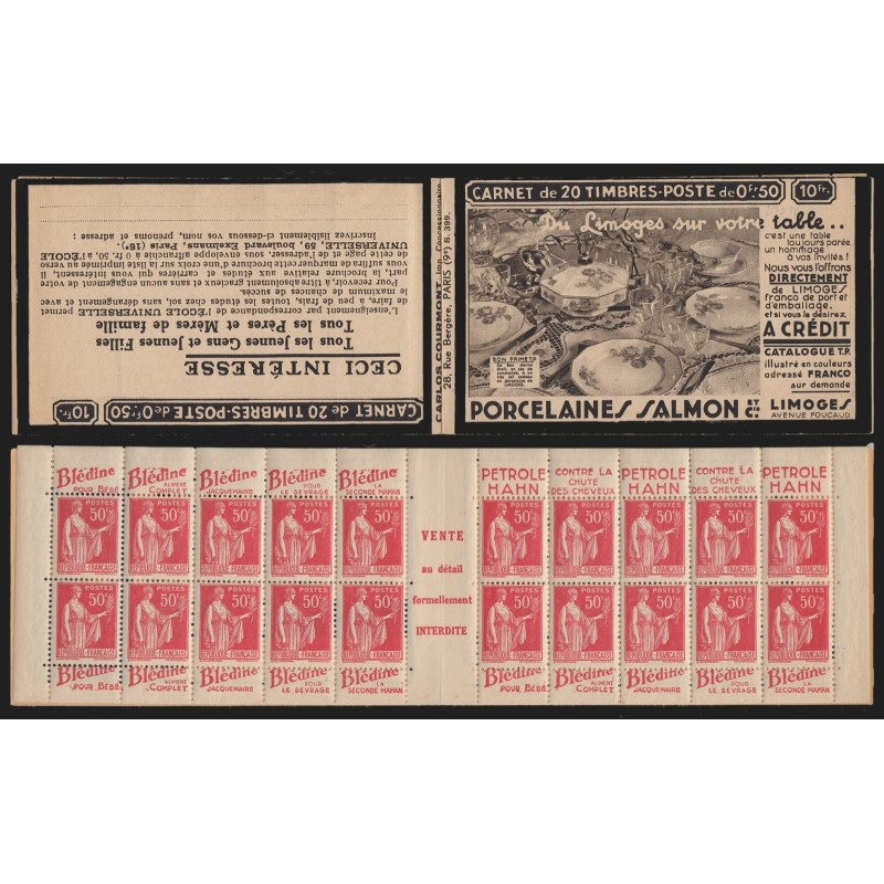 Carnet n°283-C59, Blédine - Petrole Hahn, neuf * - B/TB