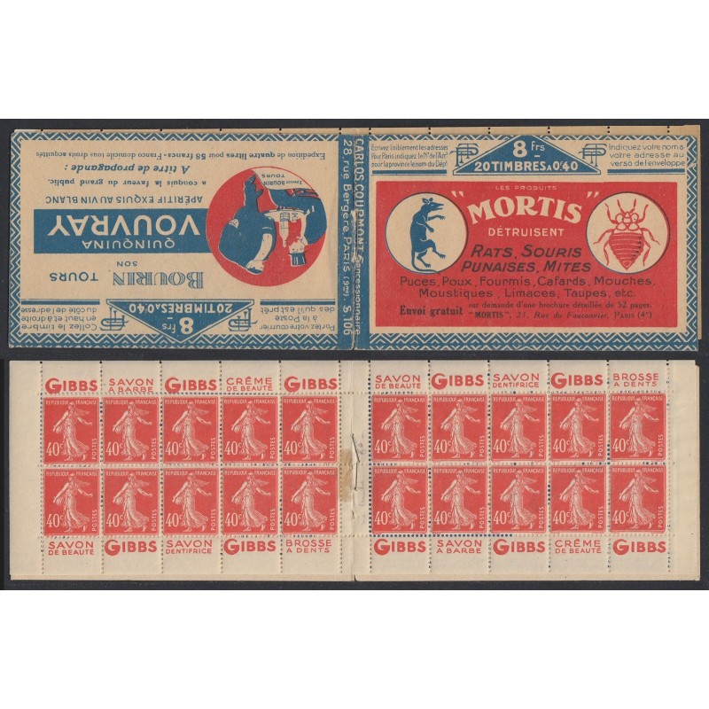 Carnet n°194-C3, Gibbs - Mortis - Quinquina Vouvray, neuf ** - B/TB