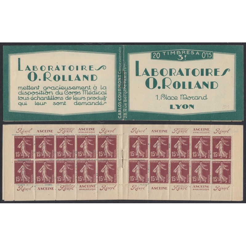 Carnet n°189-C2, Laboratoires O. Rolland, neuf ** sans charnière - B/TB