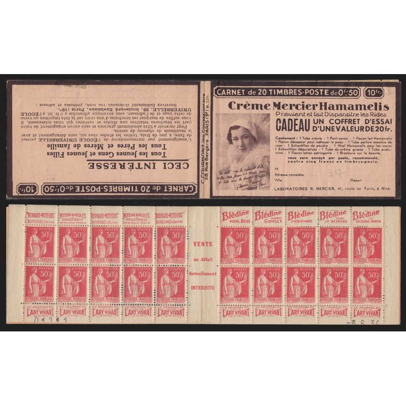 Carnet n°283-C, Bernard Moteurs - L'art vivant - Blédine, neuf * - B/TB