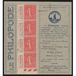 Carnet n°199-CP1, Le Philopode, 4 timbres, format 108x50mm, neuf ** - TB