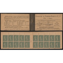 Carnet n°130-C5, papier GC, taxes révisées le 12 août 1919, neuf ** - B/TB