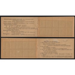 Carnet n°130-C5, papier GC, taxes révisées le 12 août 1919, neuf ** - B/TB