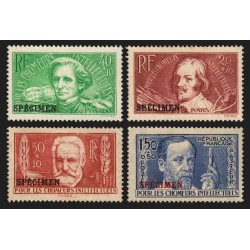 n°330a/333a, surchargés "specimen", série complète, neufs (*) sans gomme - TB