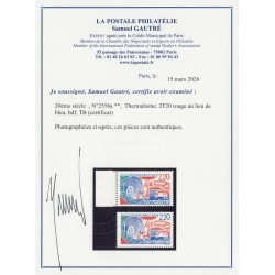 n°2556a, variété "valeur faciale rouge", thermalisme, neuf ** Certificat - SUP