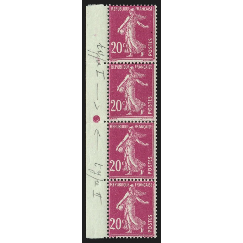 n°190e, variété "Types III et V se tenant verticalement", neufs ** - TB